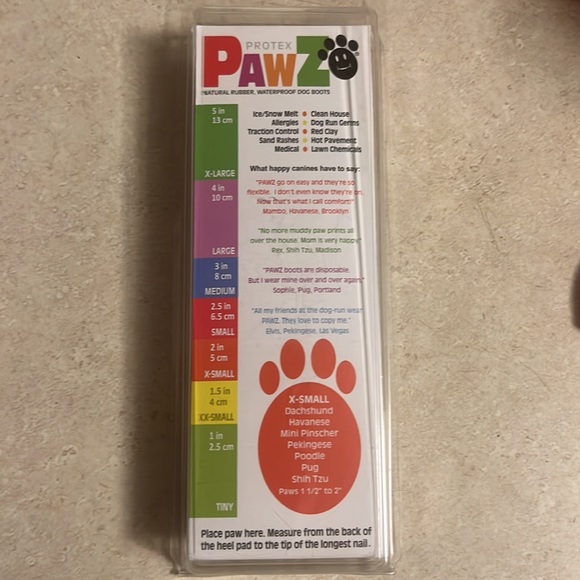 Pawz dog XS waterproof boots in orange - Picture 5 of 5